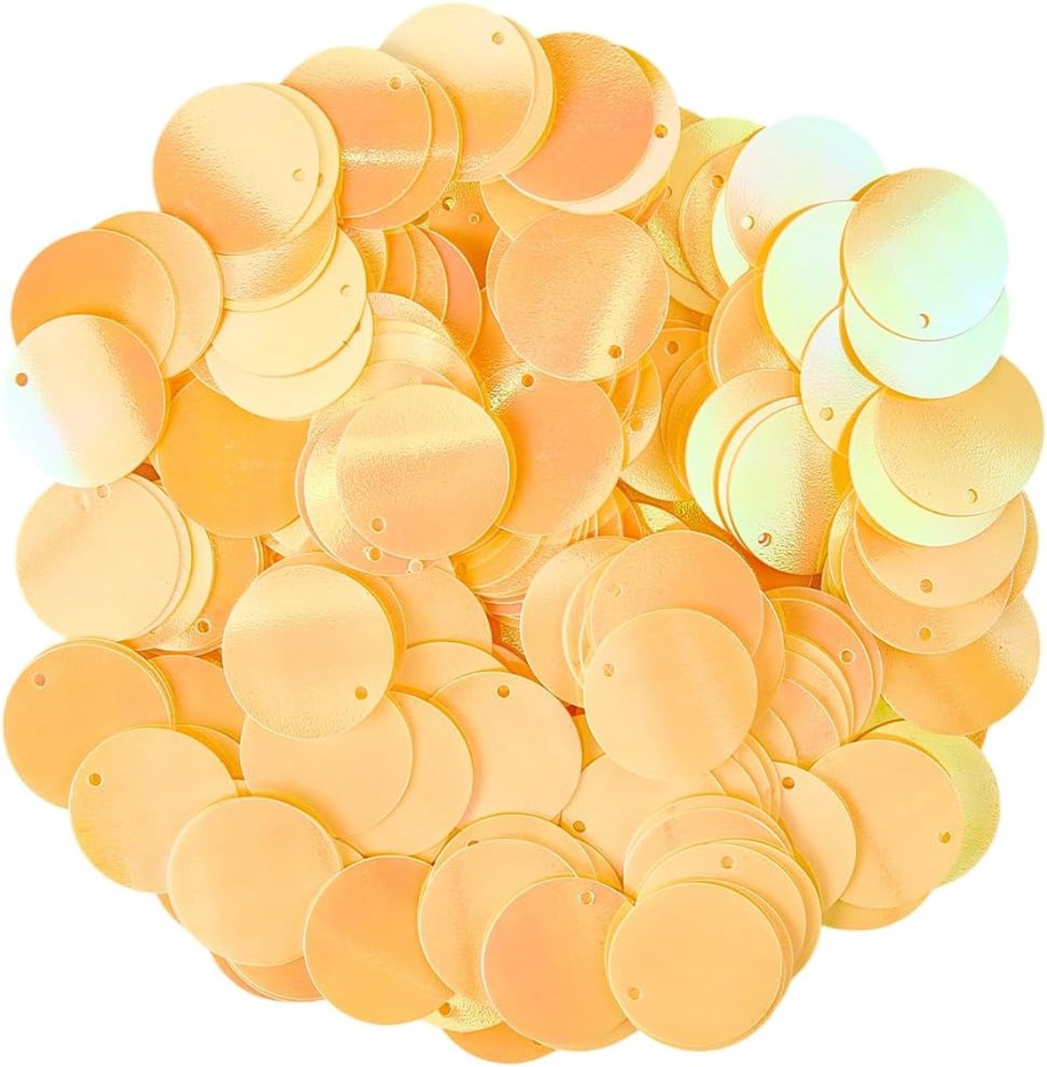 50G gele 20 mm platte ronde pailletten Paillettes losse bulk grote pvc iriserend met één gat decoratieve applicaties lovertjes voor naaien maken thuisfeest decoratie doe-het-zelf handwerk