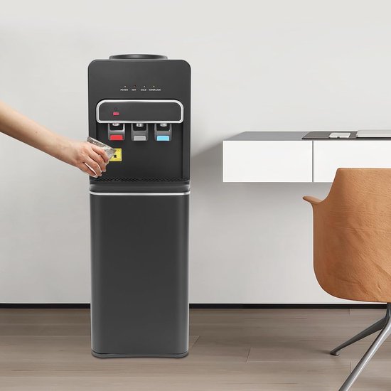 Waterdispenser met vloerbelading, 550 W, koud en warm, dubbele functie, elektrische warmwaterdispenser, 85 ~ 95 °C, voor thuis, kantoor, slaapkamer, woonkamer (zwart) — afbeelding 2