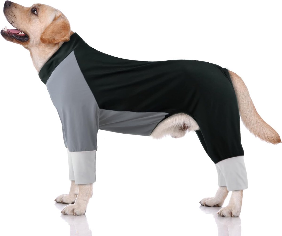 Hondenpyjama voor extra grote honden, rekbare pyjama met ritssluiting aan de achterkant, volledige dekking, herstelpak, sneldrogende onesie, jas, vuilafstotende jumpsuit, coole en
