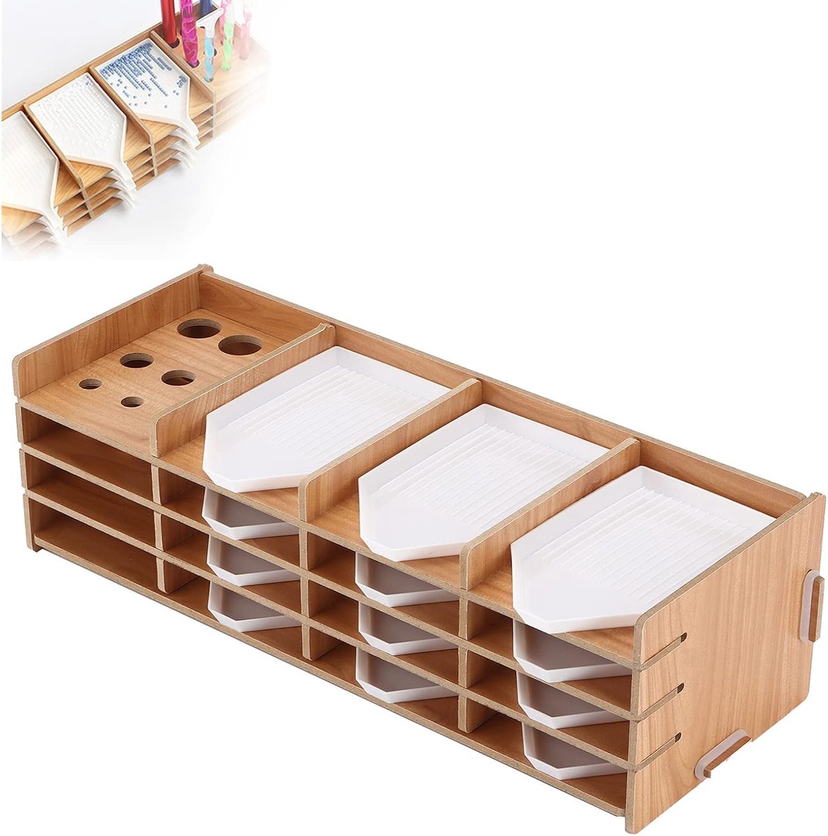 Schilderij Opbergvak, Hout Diamant Schilderij Lade Organisator Multi-layer Synthetisch Hout Opberger voor Doe-het-zelf Schilderen Craft