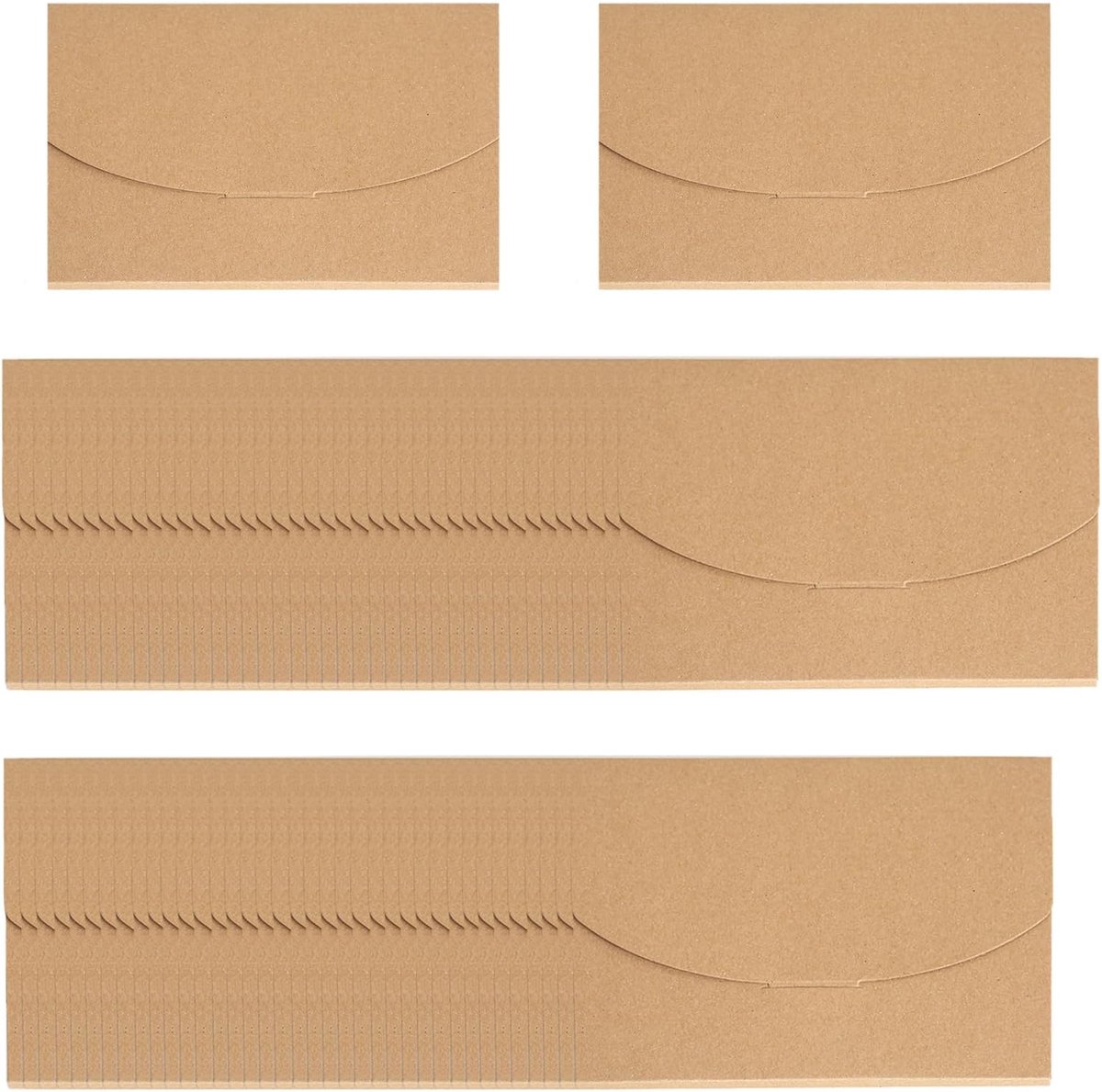 50 stuks bruine papieren enveloppen, kleine enveloppen van kraftpapier, vintage, enveloppen zonder venster, mini-enveloppen voor uitnodigingen, bruiloften, uitnodigingen, doop, verjaardagsfeesten, 16