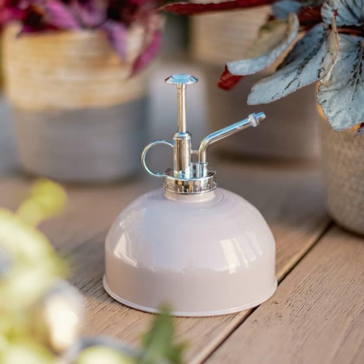 Beige, fijne sproeier, handsproeier, spuitfles voor irrigatie, voor alle planten, verstuiver, pompsproeier