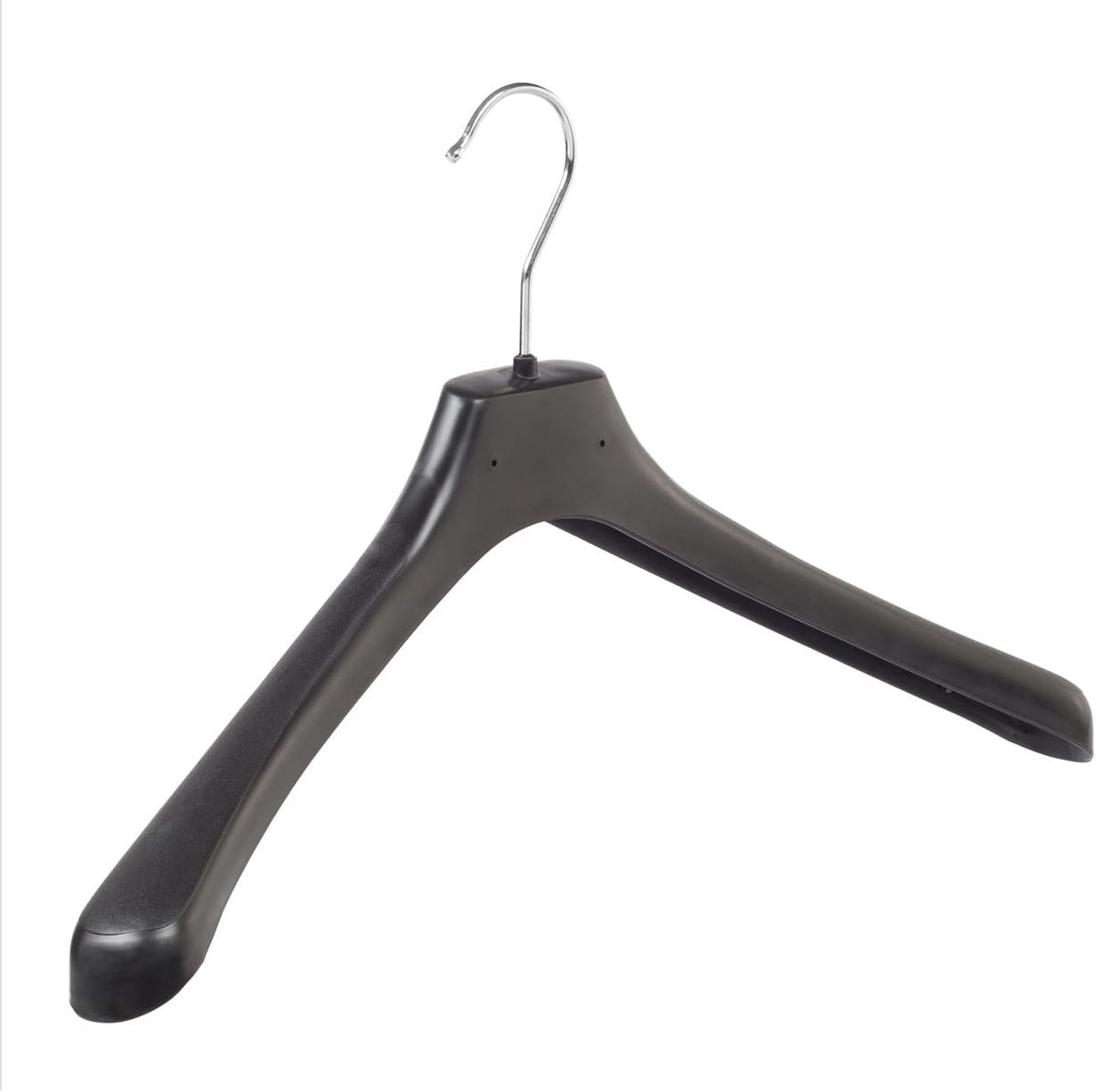 Kleerhanger, Mantelhanger, Kostuumhanger, Jassenhanger, set van 30 Stuks, Kunststof, Zwart, Brede schouders, 360° Draaibare Haak, 45 cm (LX45_00/30)