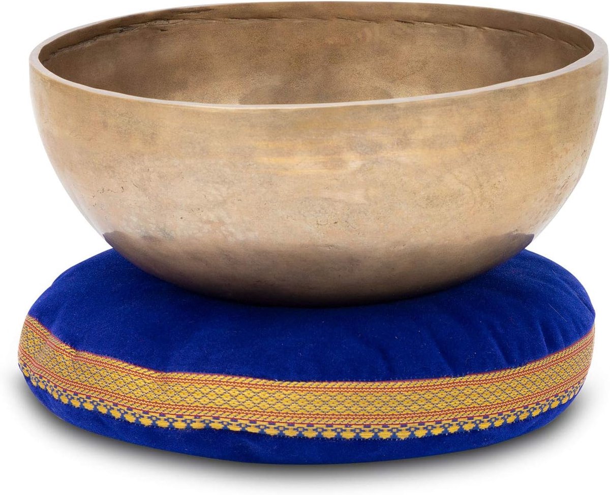 Omshanti Klankschaal 22 cm Set incl. Kussen, Handgemaakt in India