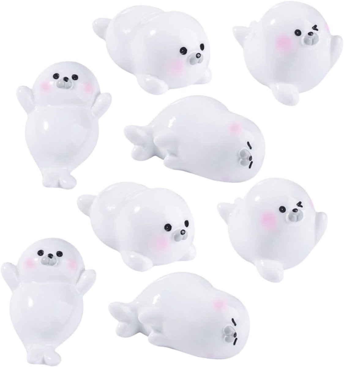 4 Sets Delige Schattige Mini Zeehondfiguren Voor Micro Tuinen Kleine Zee Dieren Beeldjes Miniatuur Zeehond Beelden Voor Terrariumdecoratie Woondecoratie 8 * 4