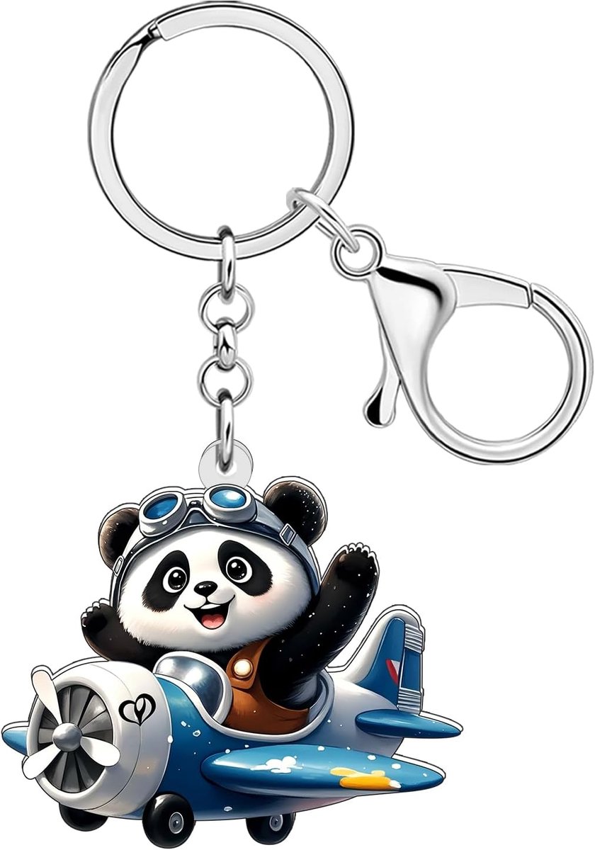 Panda Sleutelhanger Pilot Geschenken voor Luchtvaart Liefhebbers