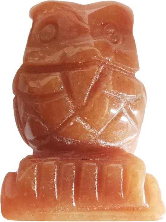 Aventurijn genezing kristal steen, figuur decor uil vogel bewaker handgesneden steen beeld — afbeelding 2