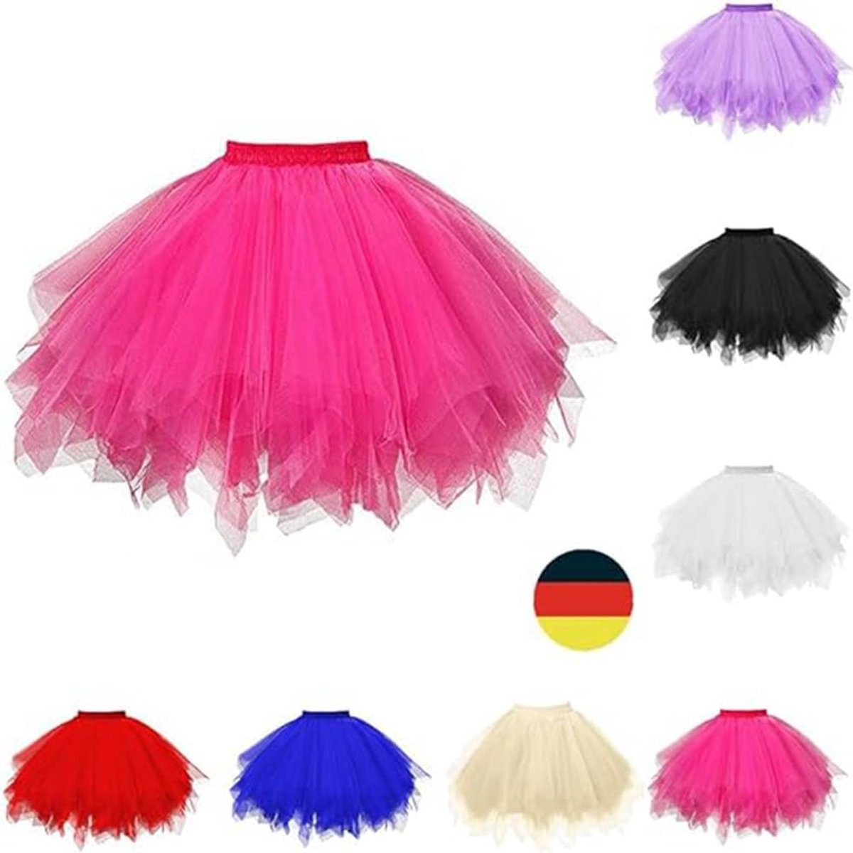 Tule rok carnaval klassiek elastisch dames carnavalskostuum tule rok jaren 50 tutu rok kort ballet onderrok crinoline petticoat tutu