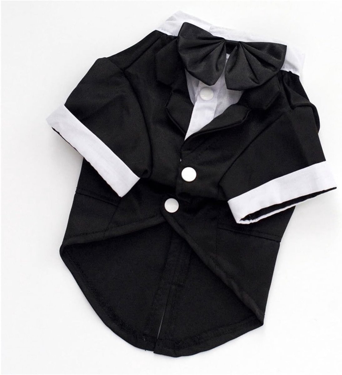 Hondensmoking shirt met vlinderdas - elegante bruiloft verjaardagsfeestje kleding voor kleine rassen honden inclusief puppy verkleedoutfits en speciale gelegenheden kostuums (XL)