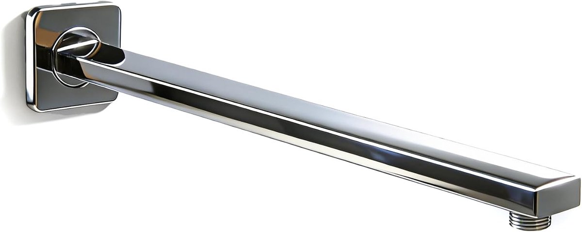 Douchearm 16 inch vierkant, wandarm gemaakt van messing, douchearm voor regendouchekop, wandmontage 40 cm verchroomd