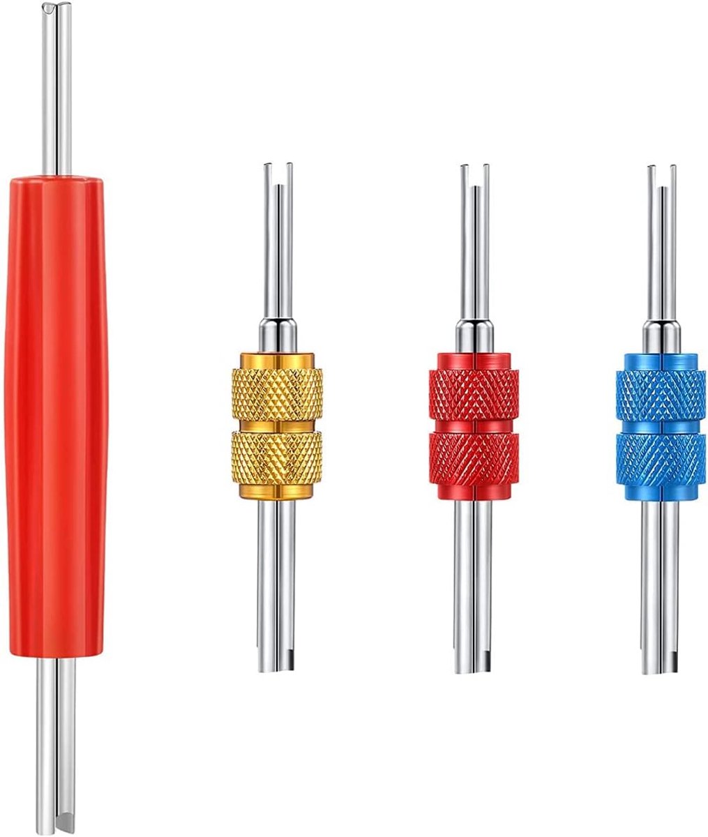 Schrader ventielkern - voor R134 R12 A/C - verwijdertool - dual head - voor auto airconditioning reparatie