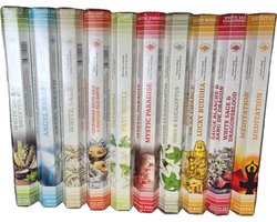 BUYXL Green Tree Wierook - 10 pakjes x 20stokjes = 200 van verschillende geuren wierook - wierook pakket - Creëer een Betoverende Sfeer met Ons Indiase Wierook Pakket en Gratis Wierookhouder!