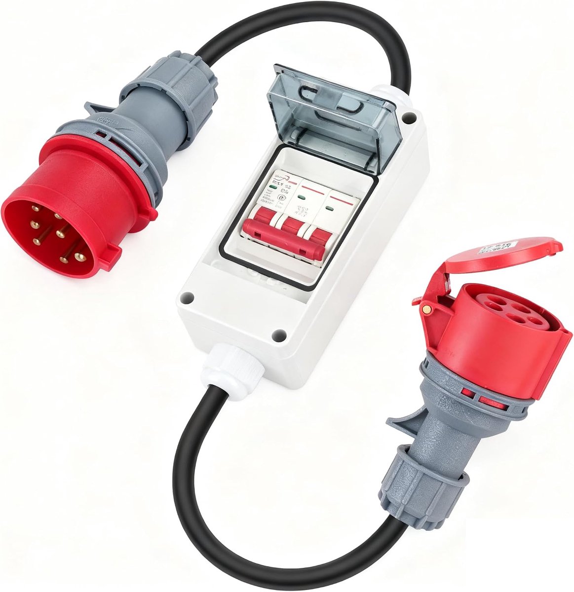 CEE-adapter 32A naar 16A - IP44 - met stroomonderbreker - voor veilig gebruik van elektrische apparaten