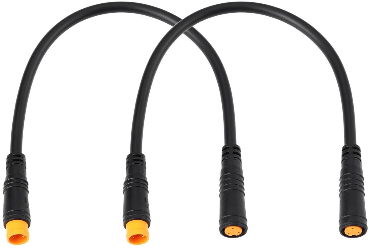Waterdichte Connector Kabel 2pcs M8 3-PIN - Male Female - Verlengd - Voor eBike Koplamp