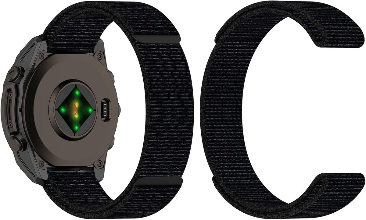 Nylon Horlogeband Fenix 7 Pro - Ademend - Gevlochten - Unisex - Groen