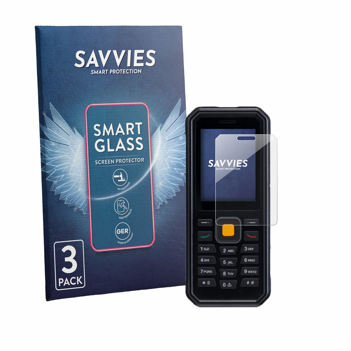 3 Stuks Savvies Screenprotector - geschikt voor JCB Tradesman 4 - beschermfolie glas transparant