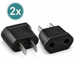 Wereldstekker EU naar VS/USA - Reisstekker - 2 Stuks - Zwart - Reisadapter Amerika Canada Mexico Japan - Type A