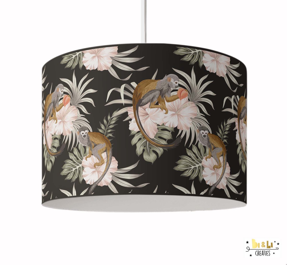 Hanglamp aapjes zwart-verlichting-pendel-kinderkamerdecoratie-aapjes-sfeer-kinderkameraccessoires-lamp-lampen-hanglamp