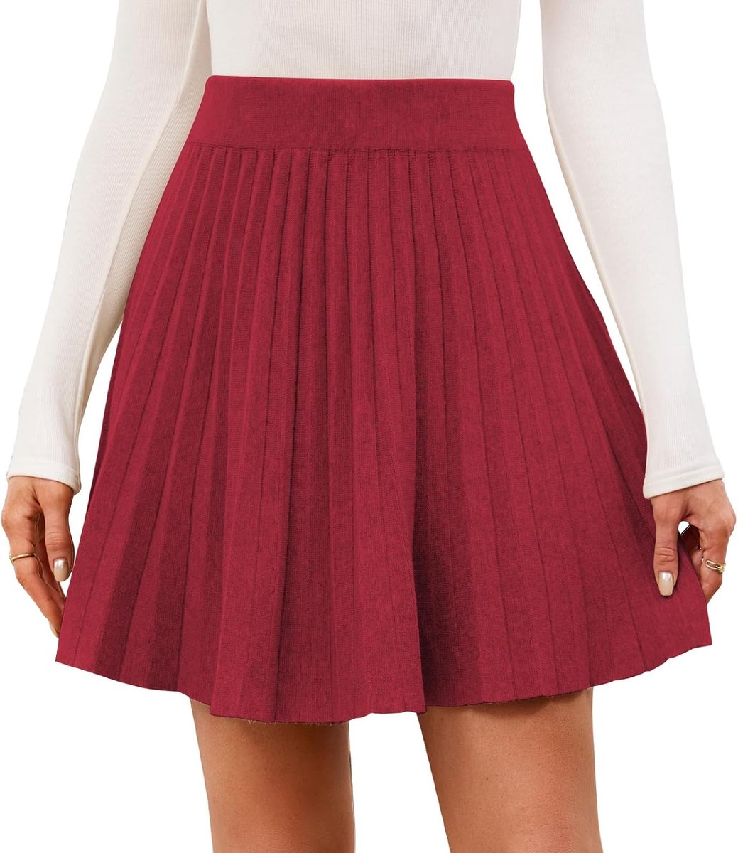 Damesrok, kort, hoge elastische taille, A-lijn, elegant, mini, effen, voor herfst en winter