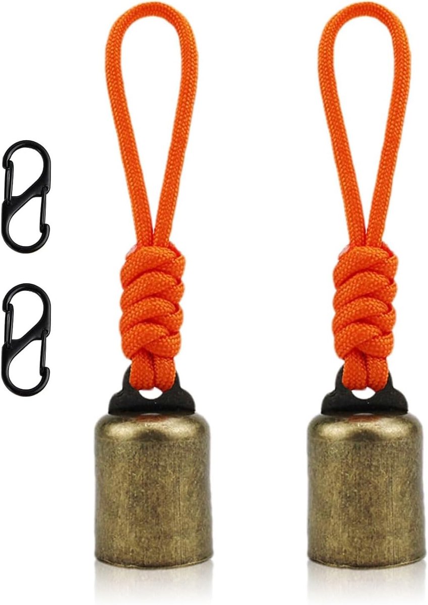 2 stuks vintage metalen klokken, koeienklokken van metaal, anti-berenklokken, koperen klokken, berenklokken, wandelen, rugzakhanger (oranje)