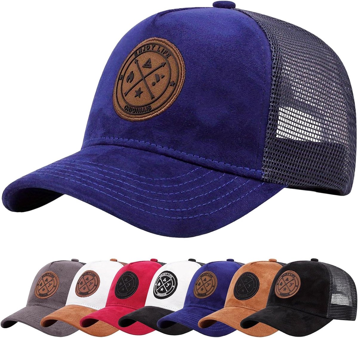 Honkbalpet voor heren met verstelbare mesh-rug, geborduurde zomerpet met zonwering voor sport, truckerpet, outdoor, vrije tijd, verstelbare ademende baseballcap