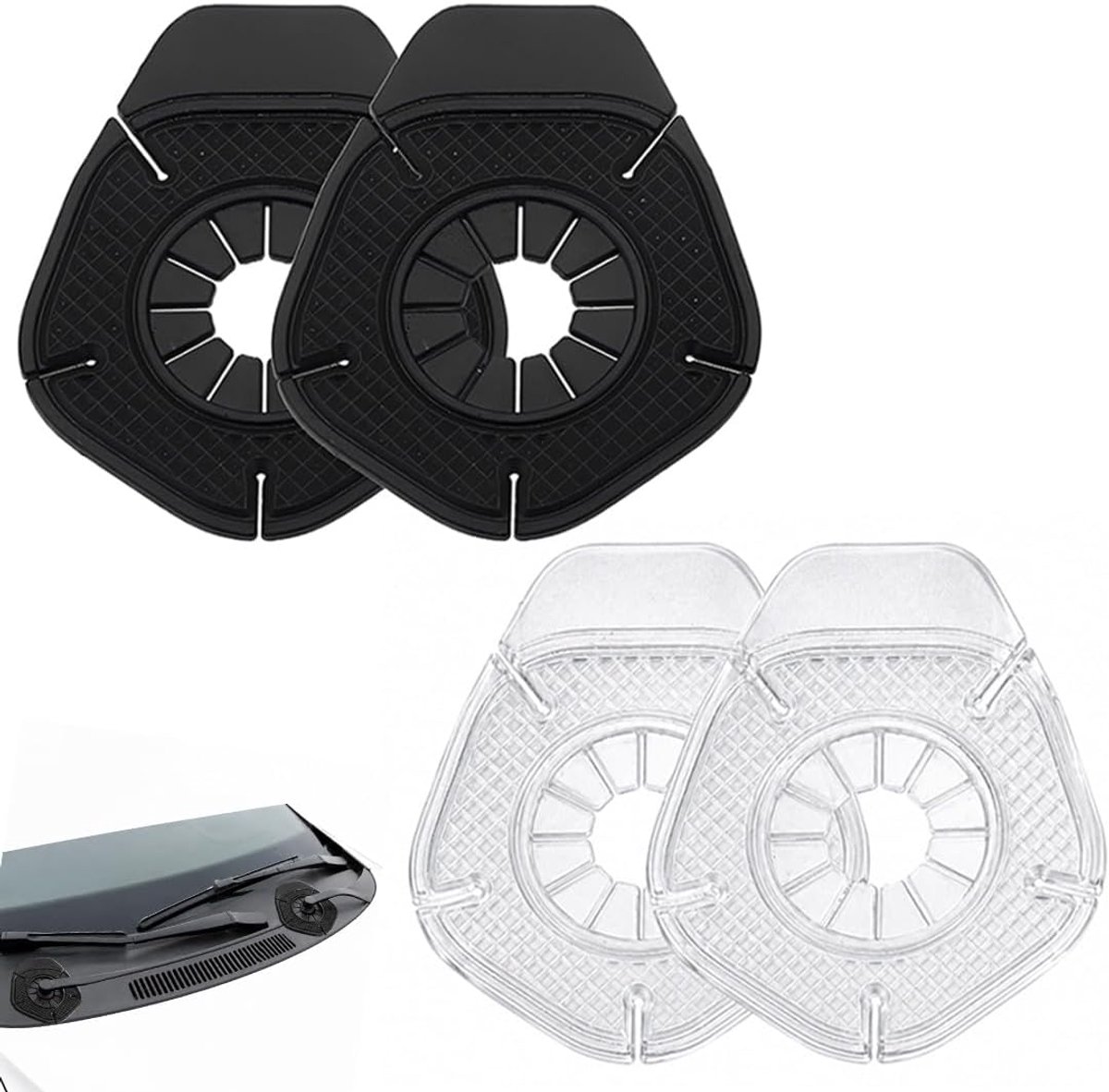 4 Pezzi Copribase Tergicristallo Veicolo, Forte Tenuta Resistente All'Usura Silenzioso, Copri Foro Spazzola Tergicristallo Per Parabrezza Auto (Silicone, 4 Pezzi)