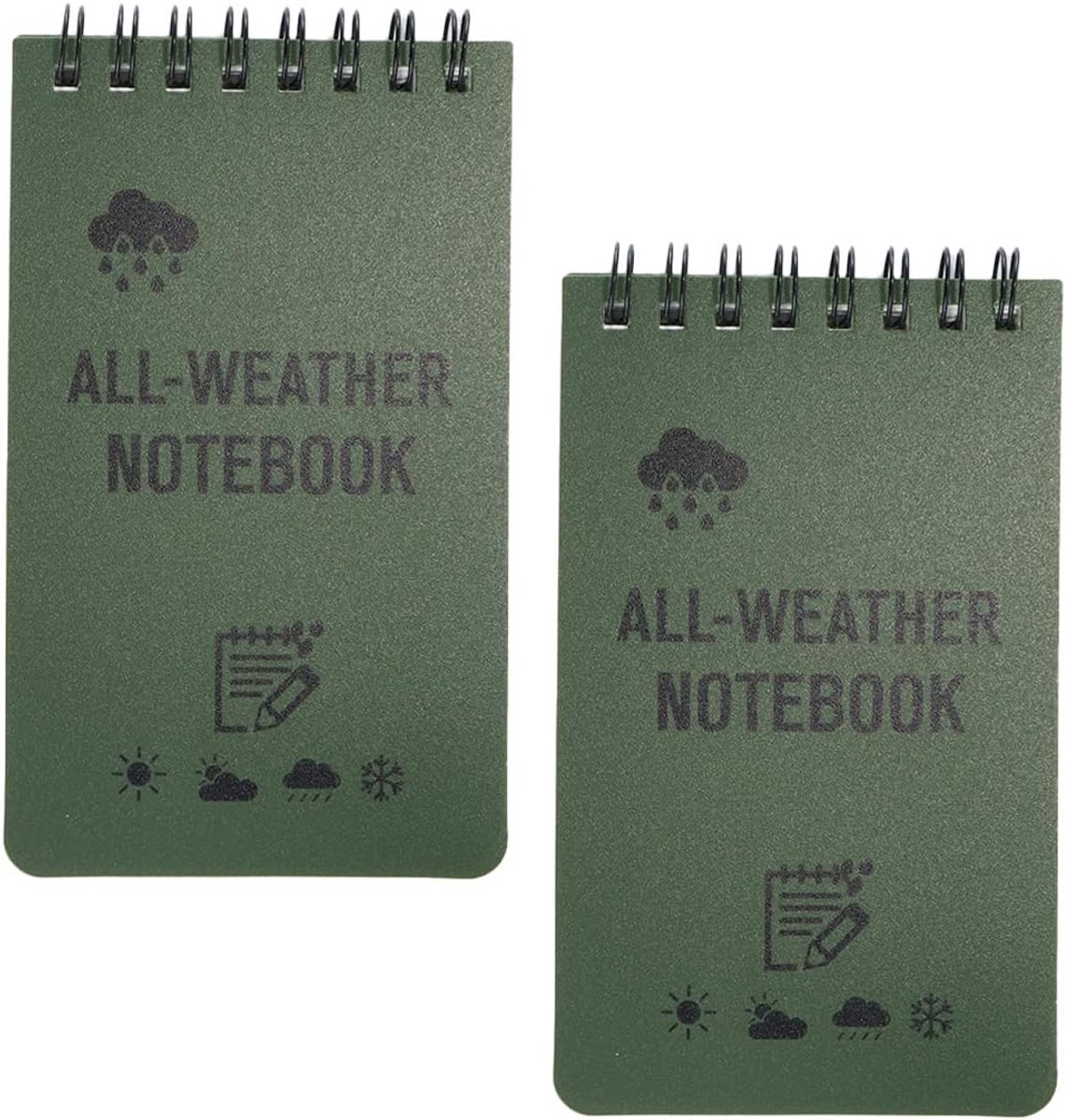2 stuks draagbare waterdichte notitieboekjes met gelinieerde pagina's, mini-notitieblok voor buitenschoolse activiteiten
