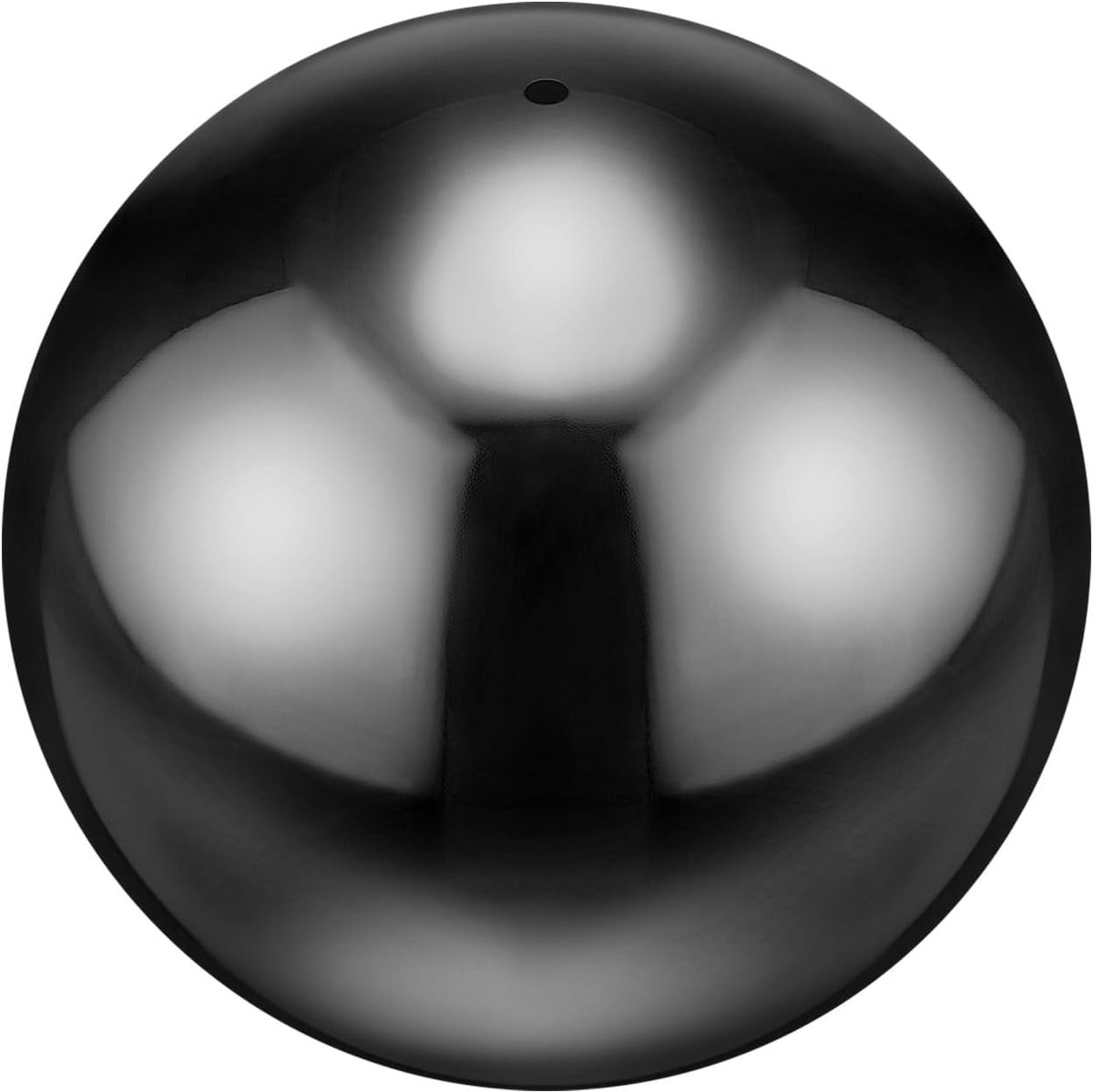 Tuinbollen voor in de tuin, 10 cm, 201 roestvrijstalen holle spiegel, reflecterende drijvende bal voor tuin/vijver/huis/tuin buitendecoratie [glanzend zwart]