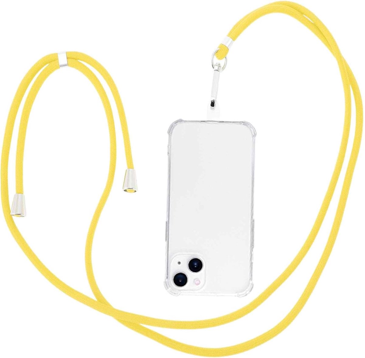 universeel, met patch universeel, telefoonketting voor standaard smartphonehoes, geel