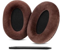 Oorkussens compatibel met Sennheiser HD599, HD598, HD558, HD598SE hoofdtelefoon -Velours comfortabele oorkussens met video-installatiehandleiding (bruin)