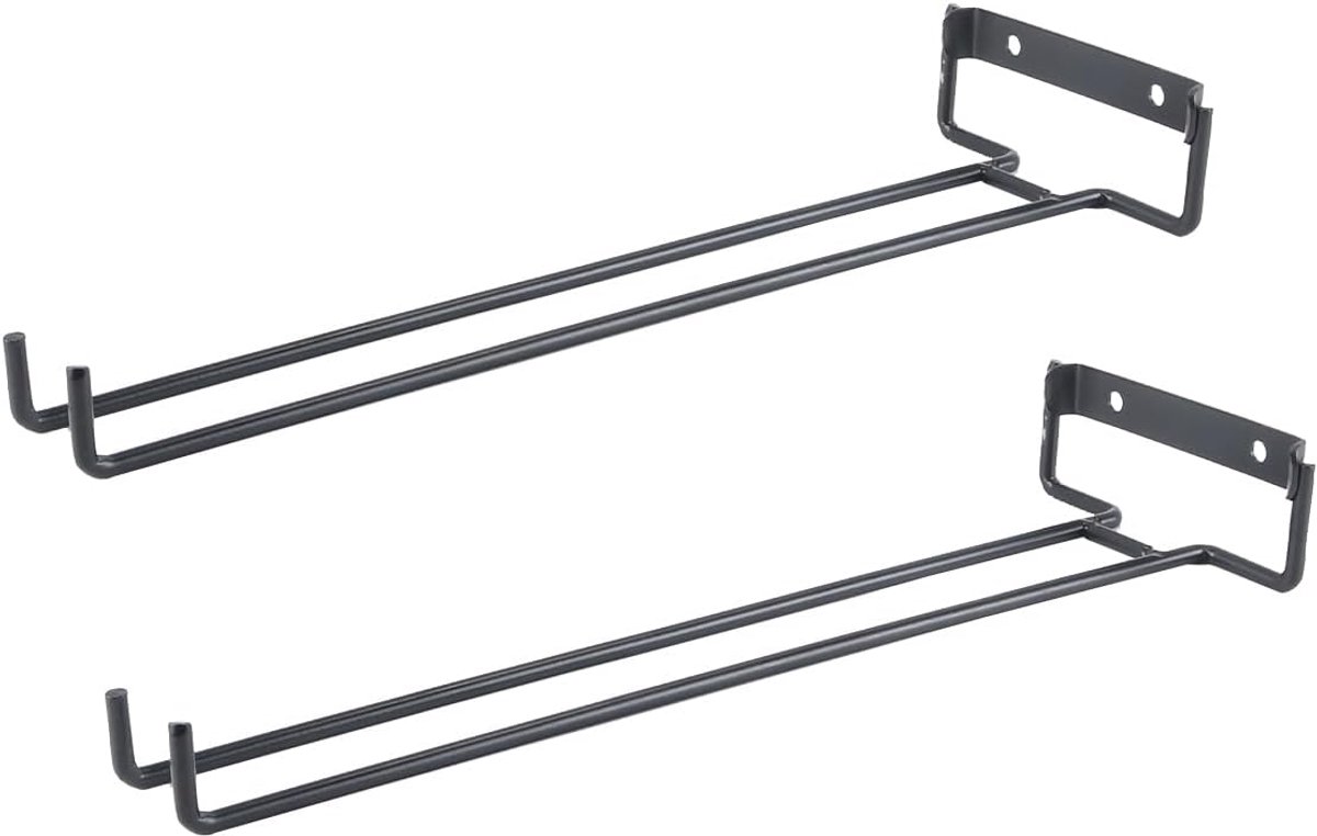 Dailygoods - 2-Pack Wandgemonteerde Glazenrekken voor Keuken en Bar