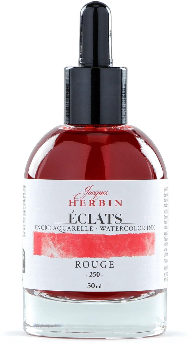 Jacques Herbin Éclats – Aquarel Inkt – Vloeibare Aquarelverf – Rood – 250 – 50 ml