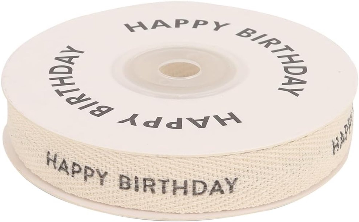 Dailygoods - 10 Yard Cadeaupapier Tekstlint Vintage Decoratie voor Feestdagen en Knutselprojecten
