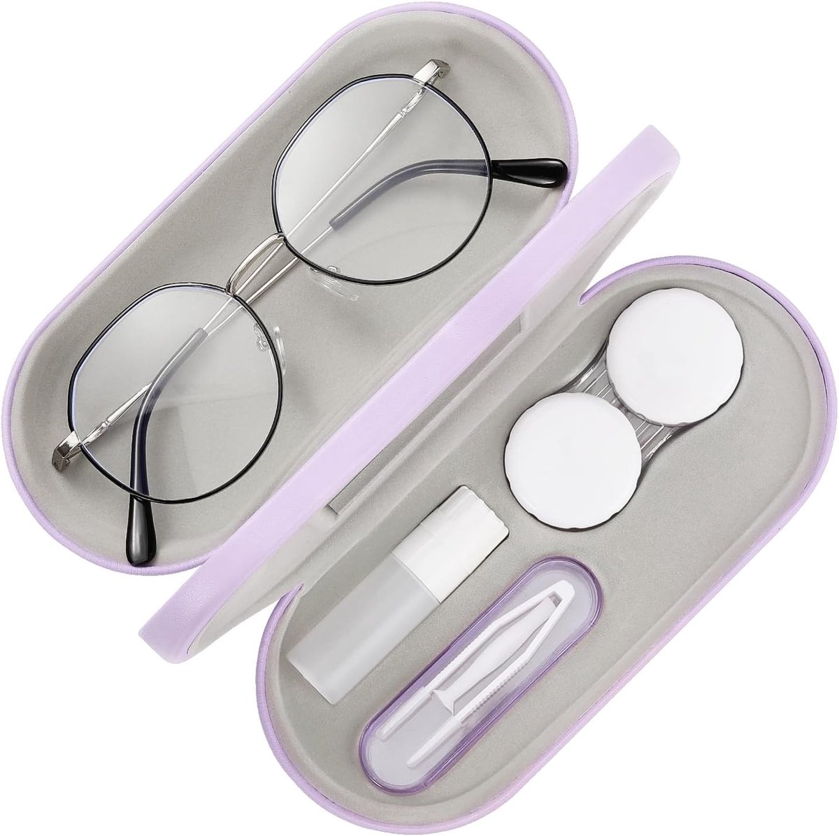 Dailygoods- Contactlenshouder met Spiegel - Brillenhouder - 2 in 1 - Opbergdoos - Accessoires - Duurzaam Materiaal - Brilhouder