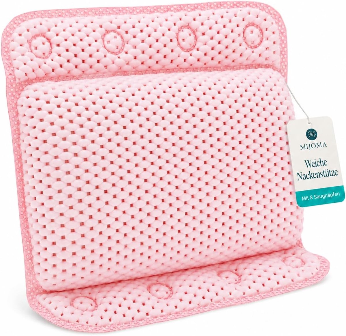 Dailygoods- Badkussen Zacht - Neksteun Bad - Antislip - Sneldrogend - Ergonomisch - 8 Zuignappen - Waterafstotend