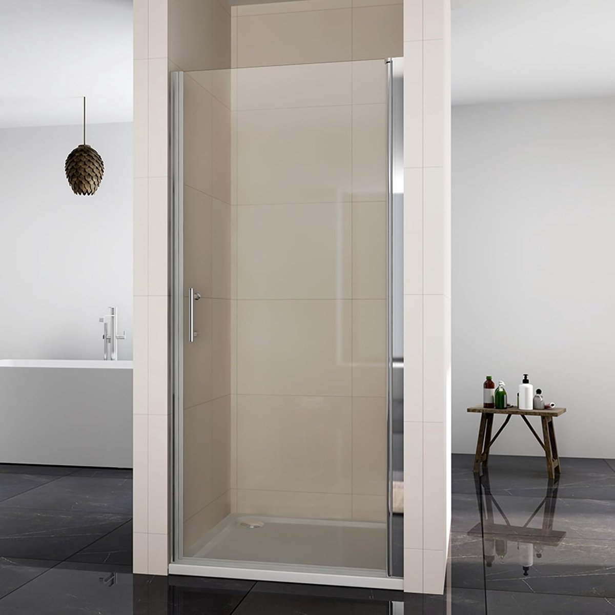 Douchedeur 86 x 185 cm nisdeur douchewand glazen deur douchewand van nano-veiligheidsglas hoogte 185 cm