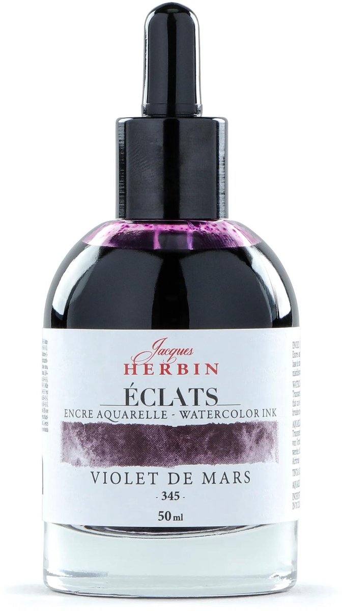 Jacques Herbin Éclats – Aquarel Inkt – Vloeibare Aquarelverf – Maarts Viooltje Paars – 345 – 50 ml