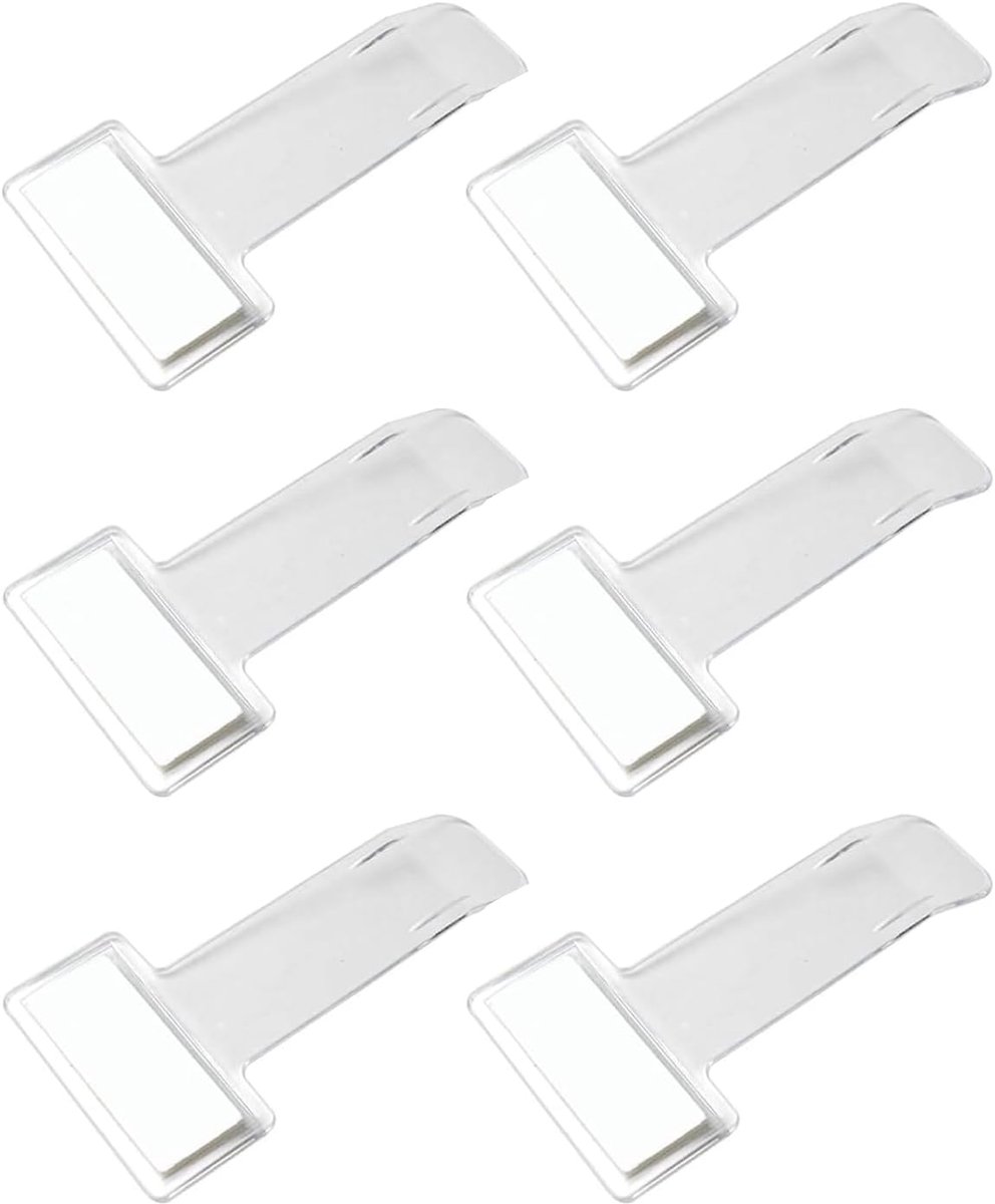 T Autohouder, 6 stuks, transparante kunststof voor voorruit, voor parkeerbewijzen, televisie en vergunningen, veilige bevestiging, antislip en gemakkelijk te lezen.