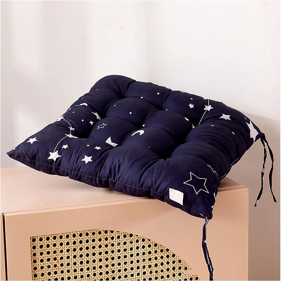 Pad voor Eetkamerstoel Tuin Keuken Stoel Kussen Met Tie On_9 Stitch_ Indoor/Outdoor Comfortabele stoelpads voor Keuken stoelpads 9 steek kussens, Stoel Seat Pad, Multicolor-Star 45x45x5cm (17.7