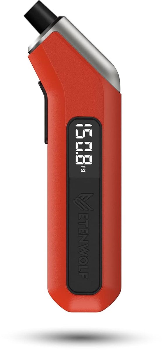 Digitale Bandenspanningsmeter 0,20 tot 13,79 Bar, Gekalibreerd volgens ANSI B40.7 Grade 2A (±0,5%), met Verlicht LED-Scherm, Fel Oranje
