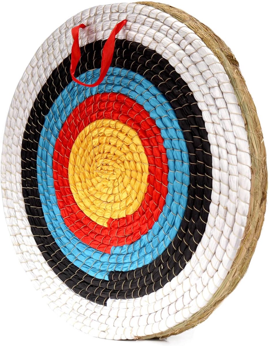 Boogschieten, handgemaakt stroboogdoel voor recurveboog, compoundboog of lange boog, 50 cm, traditionele boogpijldoel voor kinderen, jongeren en volwassenen