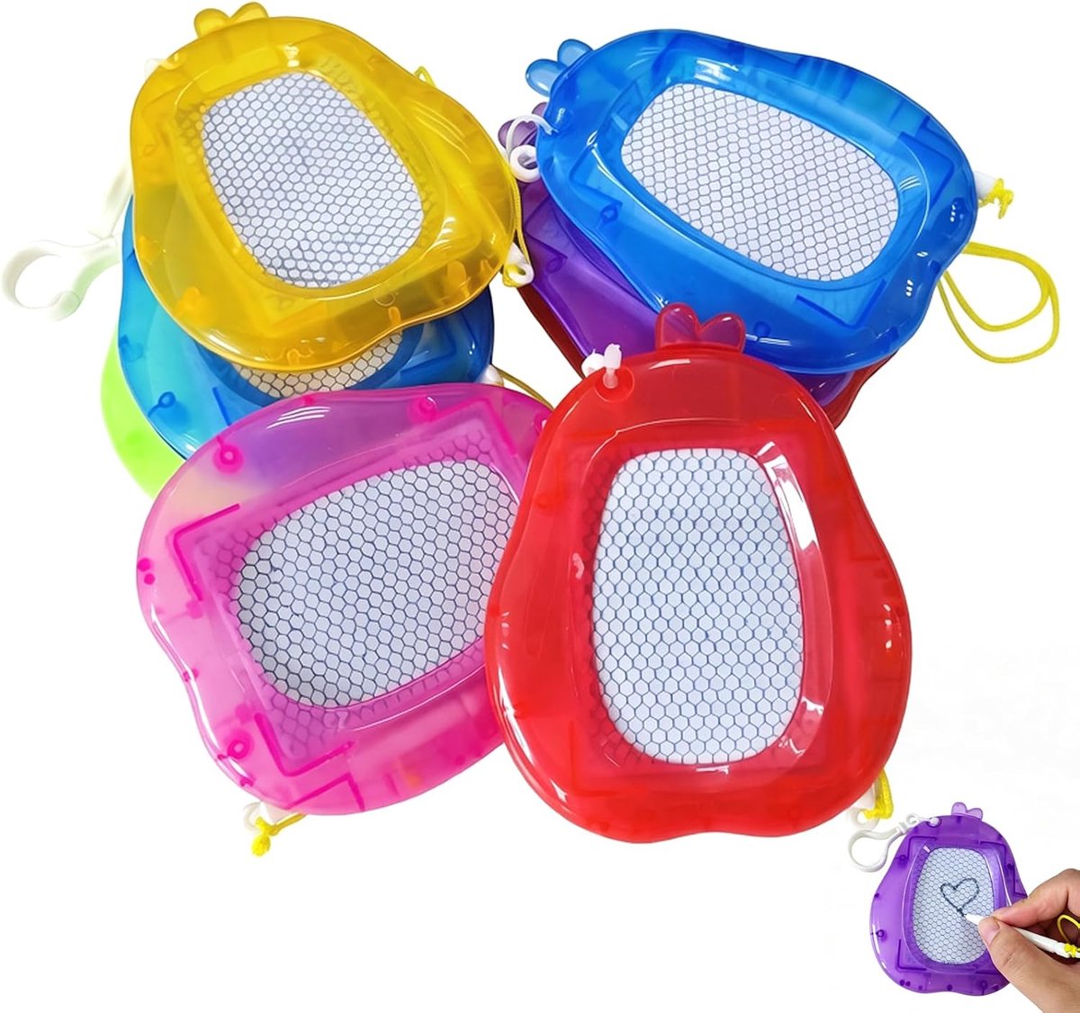 Schilderbord, sleutelhanger, 8 stuks, peervorm, magnetisch tekenbord, gastgeschenken, give aways, pinata-vulling, tombolaprijzen