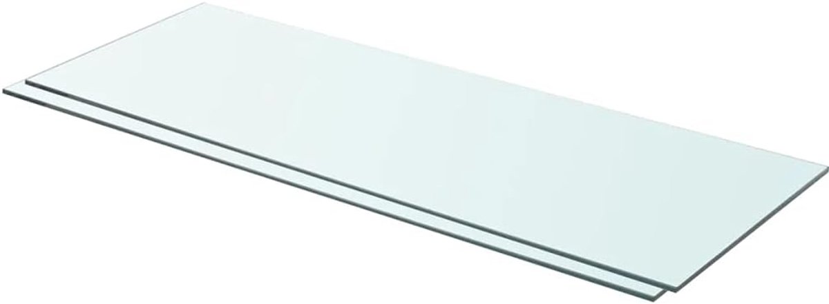2 stuks planken van transparant glas, dikte 8 mm, draagkracht 15 kg, doucheplanken, badkamerplanken, glazen planken, wandplanken, glas, wandrekken, kleine planken