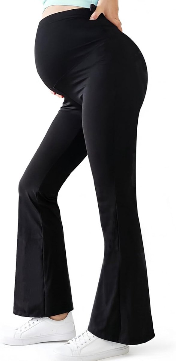Zwangerschapslegging over de buik, boterzachte zwangerschapslegging petite flare, vrouwen zwangerschapsbroek zwangerschap boot cut yogabroek voor werk casual