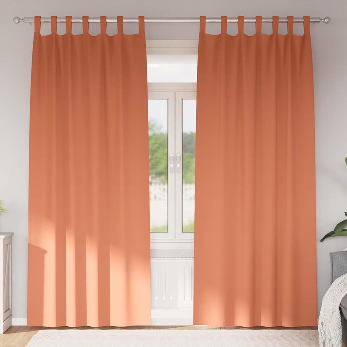 Gordijnen met gordijnen, 2 stuks, terracotta, 260 x 140 cm, polyester, verduisteringsgordijn, thermogordijn voor slaapkamer4107637