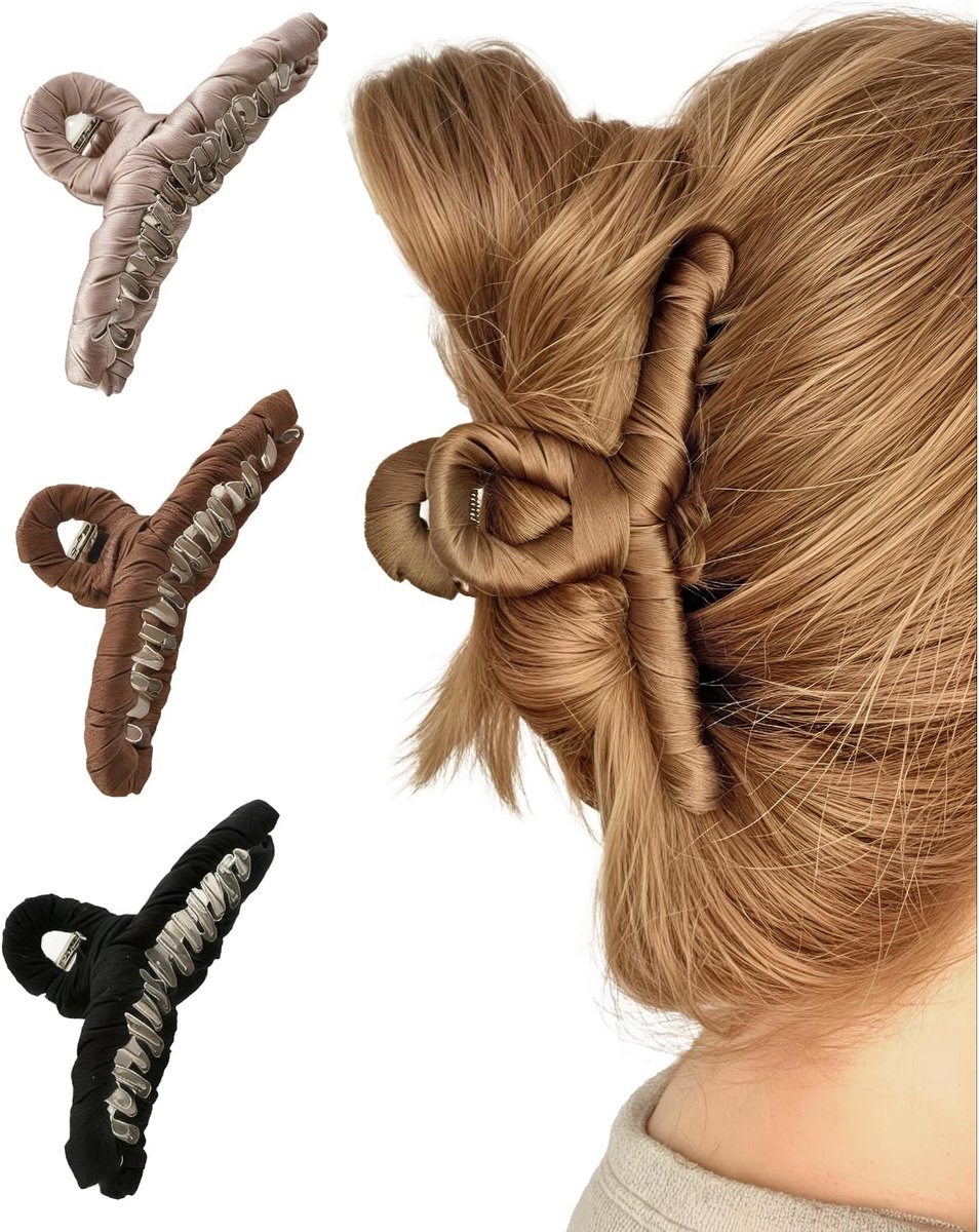 haarclip, 12,5 cm, extra sterke grip, in zwart, bruin of rosé (bruin)