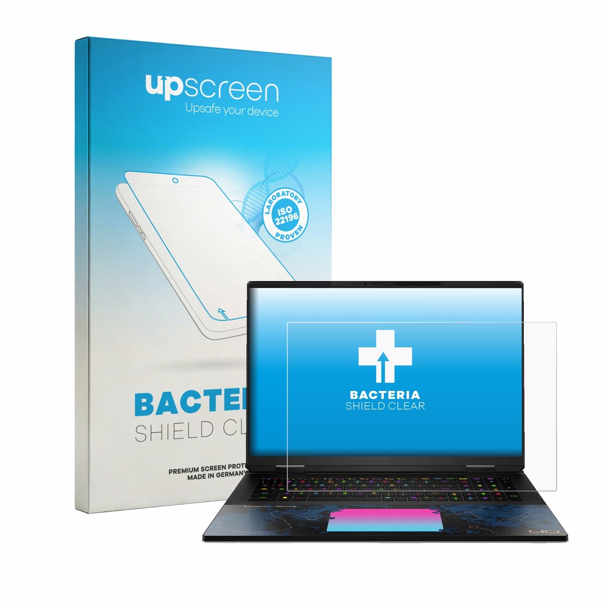 upscreen - Screenprotector voor MSI Titan 18 HX Dragon Edition Draco Epic - Folie Beschermfolie transparant antibacterieel
