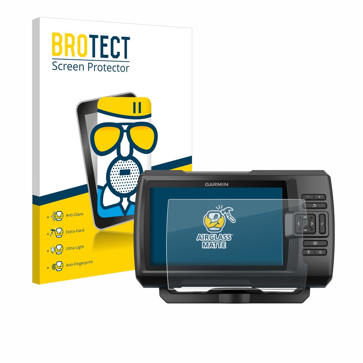 BROTECT - Screenprotector voor Garmin Striker Plus 5cv - Folie Beschermfolie Beschermglas matte