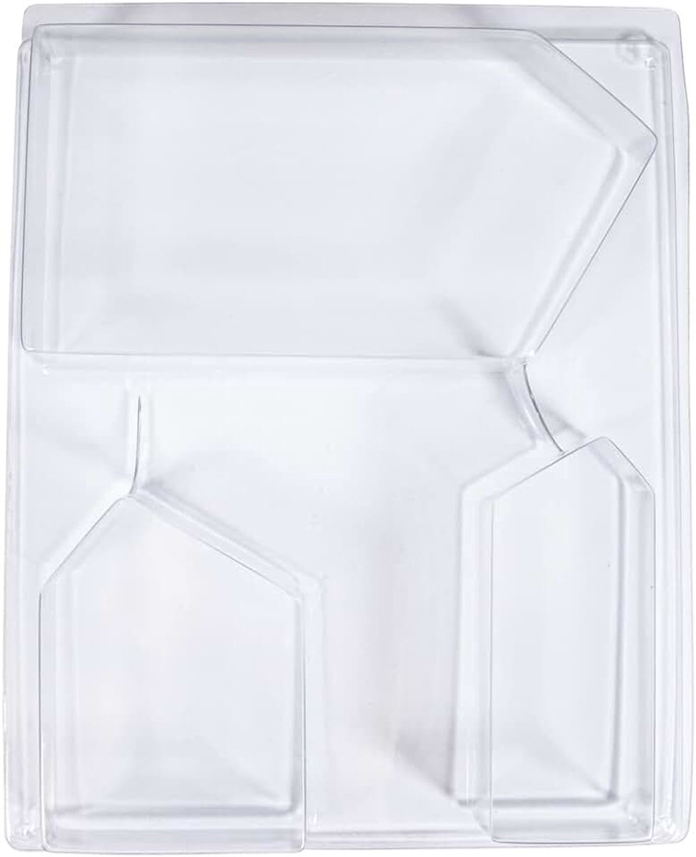 Rayher PET gietvorm huizen schuin dak, 3 huizen, diepte 3 cm, 36129000, transparant