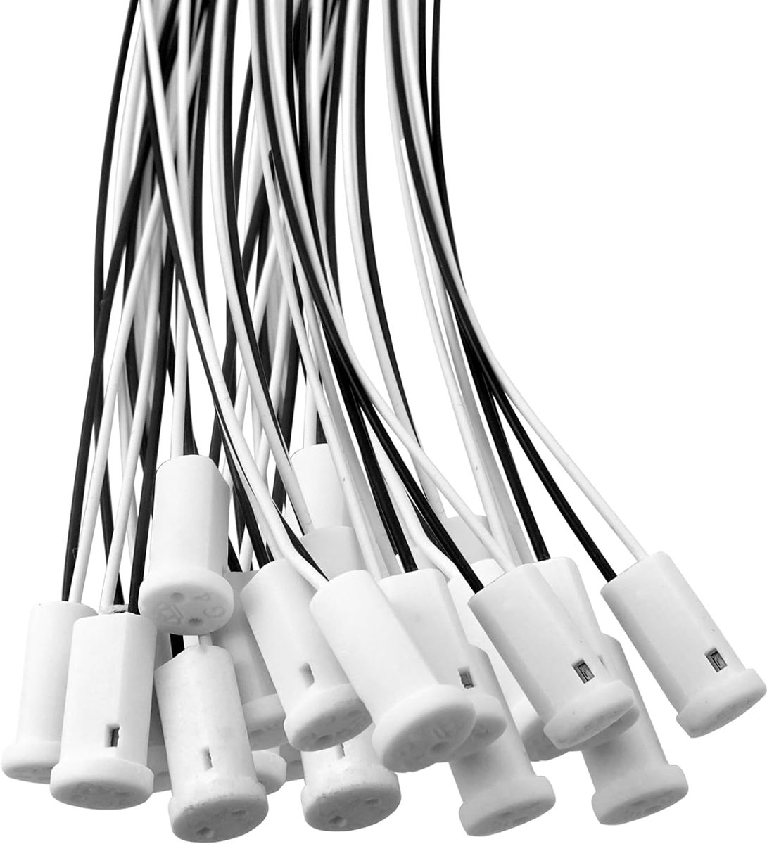 20 stuks G4 draadconnectorcontactdoos, keramische G4-lamphouder, 20 cm, lampcontactdozen 12 V, voor halogeengloeilampen, LED-contactdoos, wit